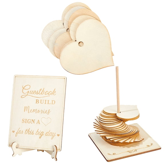 Wedding Guest Book Alternative Sign Rustic Wooden Heart Engagement Anniversary Guests Reception Souvenirs Decoration Alternatives