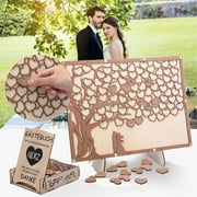Wedding Guest Book Tree Wooden Keepsake Sign In Board With Leaves For Fingerprint Or Message Rustic Anniversary Or Event Memorial,1 Guest Message Board Clearance