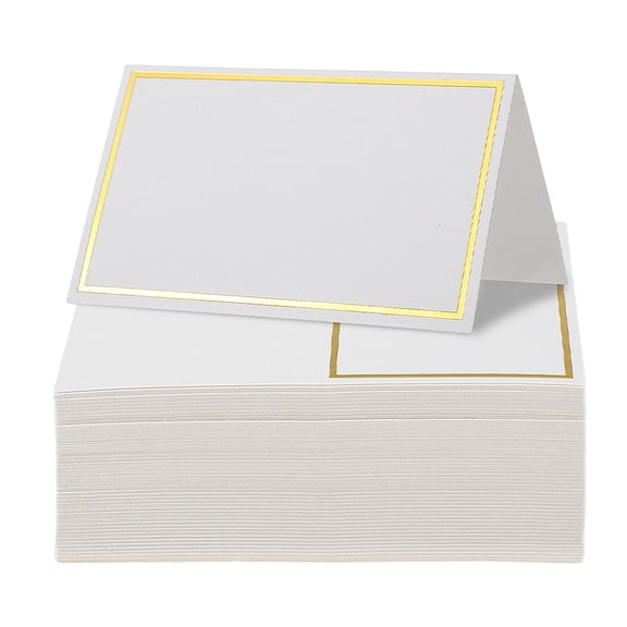 NIAIZEK White Paper Wedding Table Name Cards 120 Pieces Simple Tent Shape Place Cards for Events