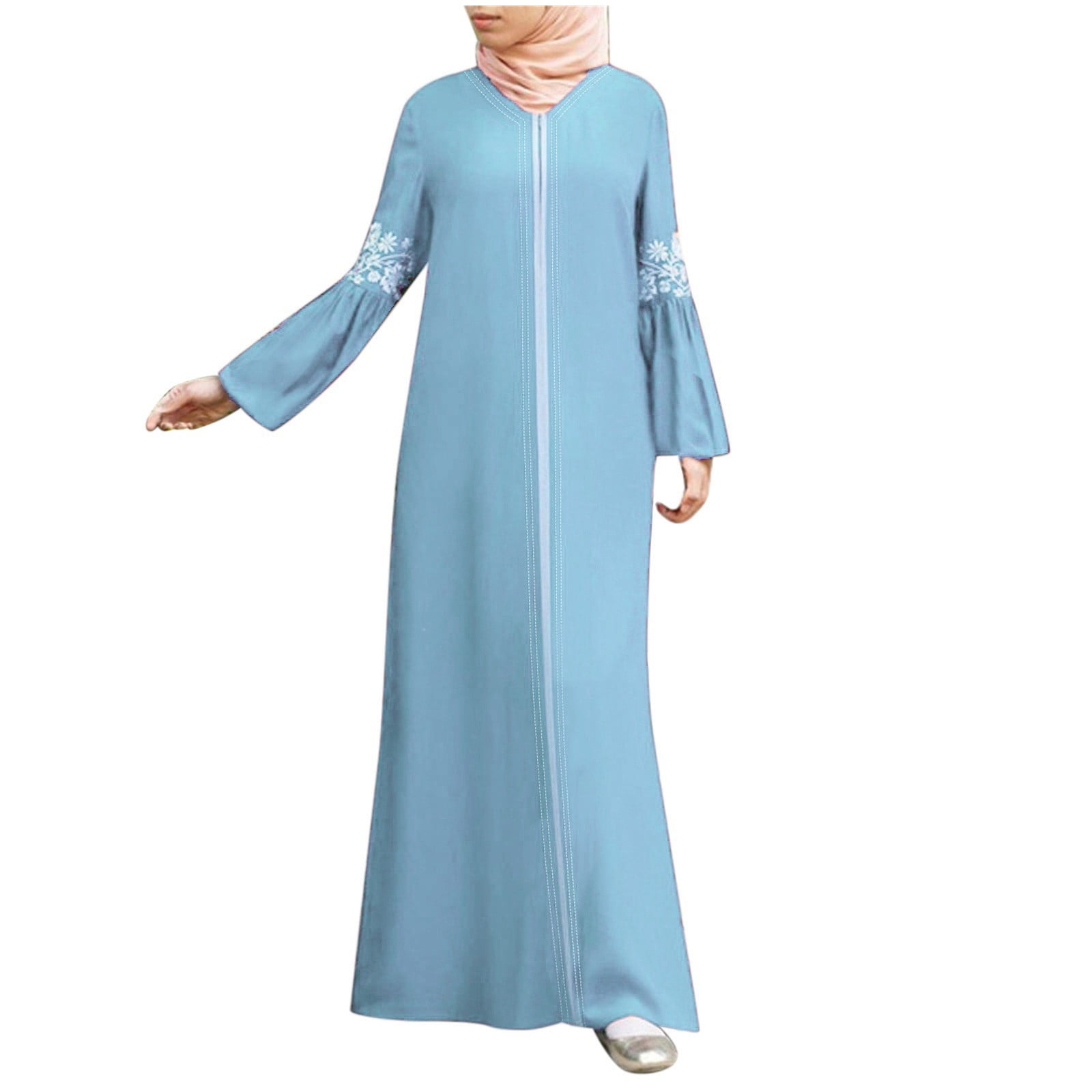 Wedding Guest Dress Maxi Abaya Dresses Vintage Dress Floral Printed ...