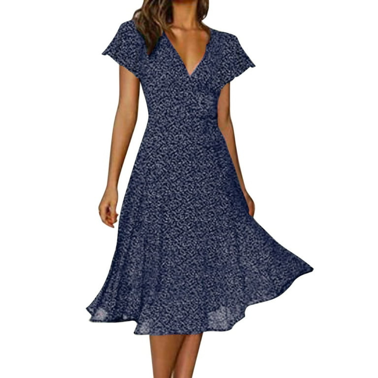 Summer new hanging neck V-neck print dress Summer new hanging neck V-neck print dress