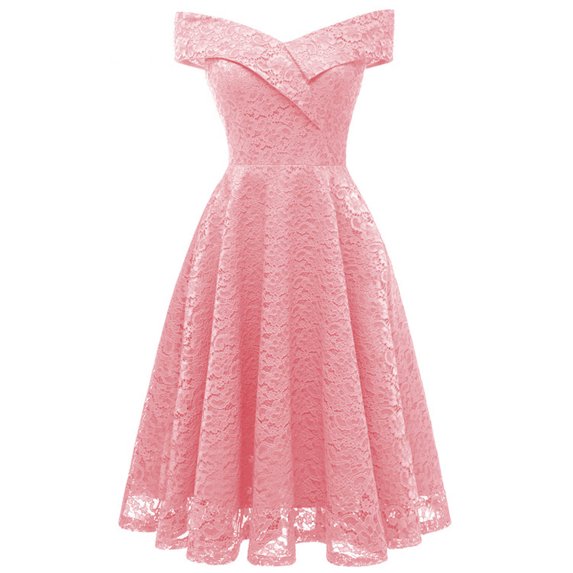 Wedding Guest Dresses for Women,Clearance Casual Fashion Slid Sleeveless Off-The-Shoulder Dress Women's Dress Evening Dresse