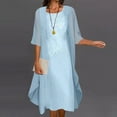 thumbnail image 1 of Tbopshirt Wedding Guest Dresses for Women,Fashion Women Casual Round-Neck Sleeveless Dress Solid Long Sleeve Coat Two-Piece Set, 1 of 5
