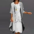 thumbnail image 1 of Tbopshirt Wedding Guest Dresses for Women,Fashion Women Casual V-Neck Sleeveless Dress Solid Long Sleeve Coat Two-Piece Set, 1 of 5