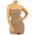 thumbnail image 1 of Tbopshirt Wedding Guest Dresses for Women,Women Spring And Summer Solid Color One Line Collar Bag Hip All Match Nightclub Dress, 1 of 4