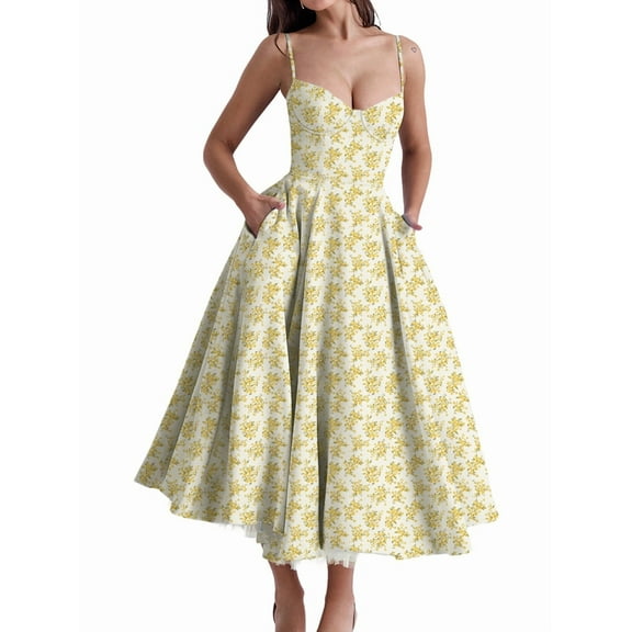 Wedding Guest Dresses for Women Spaghetti Straps Corset Homecoming Floral Lace Maxi Prom Dresses White Bottom L