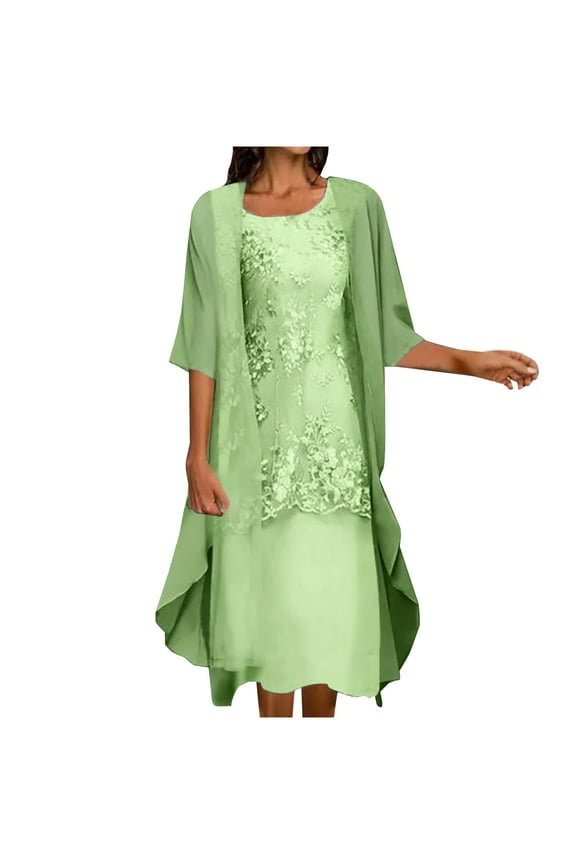 Wedding Guest Dresses for Women,Womens Floral Print 2 Piece Set Sping Summer Flowy Irregular Hem Dress with Long Jacket