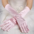thumbnail image 1 of Wedding Guest Gloves for Women Pink Womens Prom Opera Satin Long Bridal Evening Party Gloves/Mittens, 1 of 2