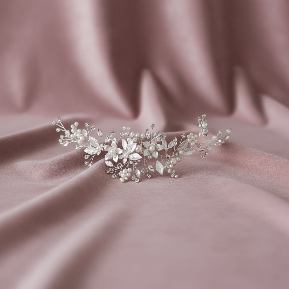 Wedding Hair Clip Comb Handmade Bridal Hair Accessories, Silver