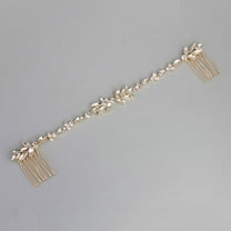 Wedding Hair Comb Hair Vine Crystal Floral Wedding Headpiece Bridal Hair Piece (Gold)