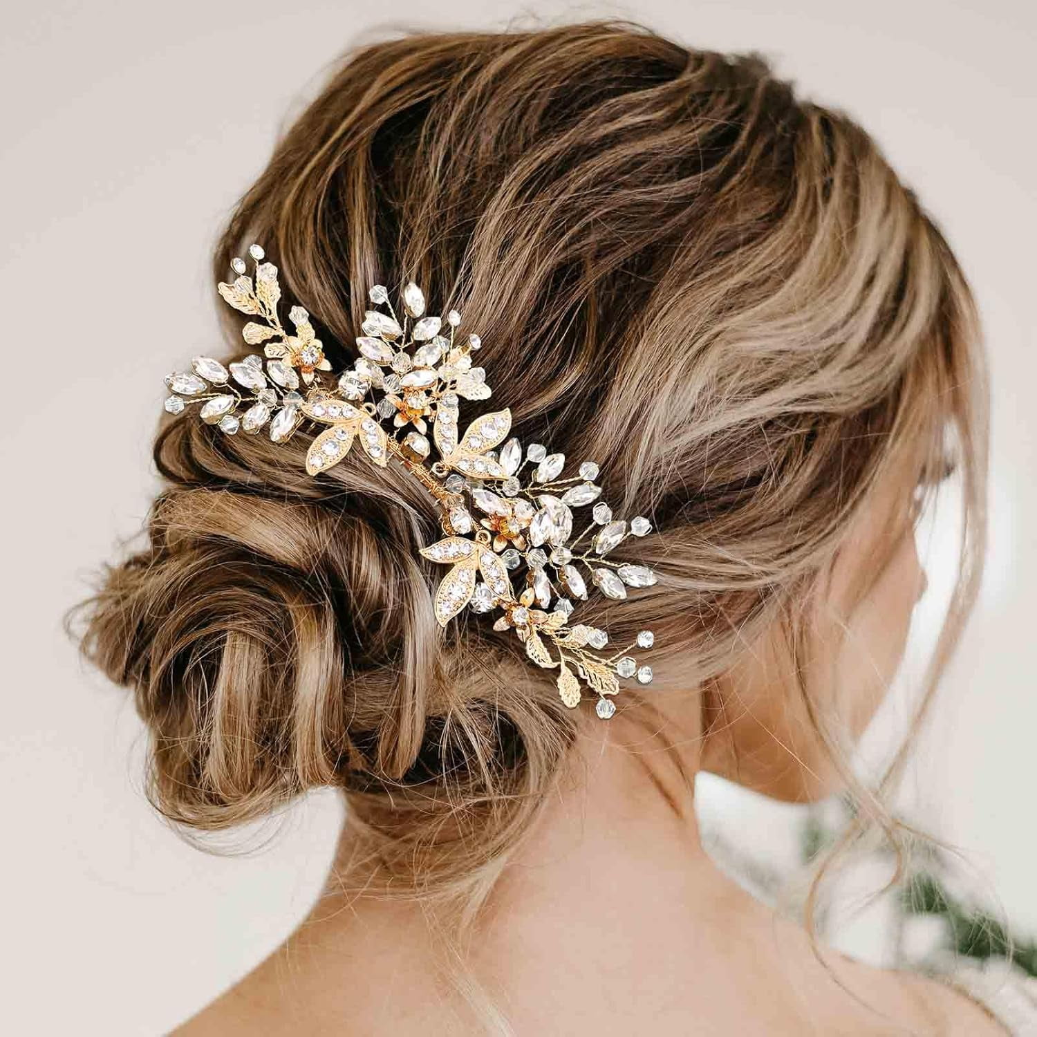 Wedding Hair Comb Silver Rhinestone Headpiece Pearls Crystal 