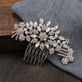 thumbnail image 1 of Wedding Hair Combs Silver Flower Bridal Hair pieces Rhinestone Hair Headband Pearl Hair Accessory for Women and Girls (A), 1 of 4
