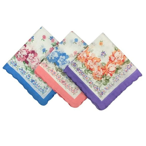 Wedding Handkerchief Floral Pattern Pocket Handkerchief for Grooms Ladies Women Handkerchiefs Wedding Hankies
