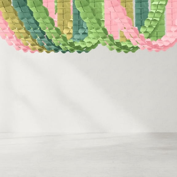 Wedding Hanging Decorations Paper Streamers Garland Four Leaf Clover Paper Flowers Pink Green Gold Backdrop for Party Bridal Shower