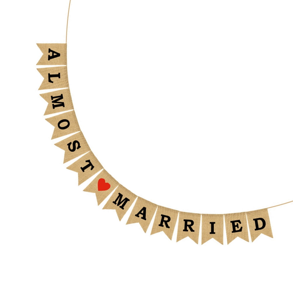 OULII Swallowtail Flag Linen Wedding Banner 1Set 7.07X5.11X0.04In For Couples Romantic Occasions