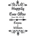 thumbnail image 1 of Wedding Happily Ever After Bride Groom Customized Wall Decal - Custom Vinyl Wall Art - Personalized Name - Baby Girls Boys Kids Bedroom Wall Decal Room Decor Wall Stickers Decoration Size (40x20 inch), 1 of 1