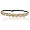 thumbnail image 1 of Wedding Headband Headpiece Gold with Diamond Rhinestone Adjustable Band to Fit Any Head. Bridesmaid headbands or Bride Headpiece, 1 of 11