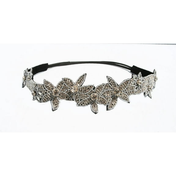 Wedding Headband Starfish Headpiece Silver with Diamond Rhinestone Adjustable Band to Fit Any Head. Ocean Beach Wedding Hairpiece