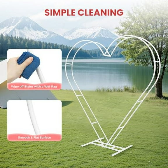 Wedding Heart Shape Round Archway Backdrop Stand Metal Wedding Background Display Stand 6.5ft Arch Frame Flower Balloon Decoration Road Leads