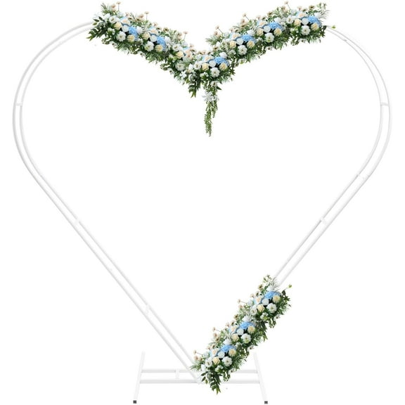 Wedding Heart Shape Round Archway Backdrop Stand Metal Wedding Background Display Stand 6.5ft Arch Frame Flower Balloon Decoration Road Leads