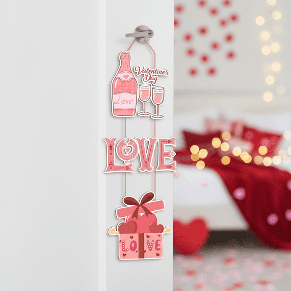 Wedding Home Room Wall Decorations Valentine's Day Door Sign Hanging Ornaments for Romantic Atmosphere Anniversary Party Supplies