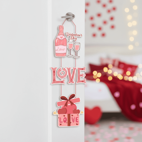 Wedding Home Room Wall Decorations Valentine's Day Door Sign Hanging Ornaments for Romantic Atmosphere Anniversary Party Supplies