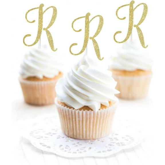 Wedding Initial Cupcake Topper, Wedding Topper Monogram, Custom Letter Bridal Shower, Personalized Wedding Cupcake Toppers 12pcs