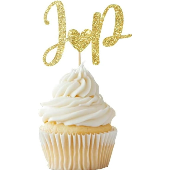 Wedding Initial Cupcake Topper, Wedding Topper Monogram, Custom Letter Bridal Shower, Personalized Wedding Cupcake Toppers 12pcs