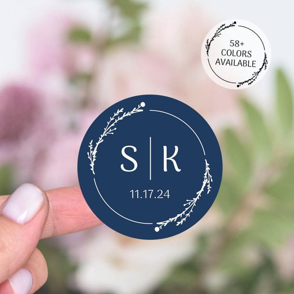 Wedding Initial Thank You Wedding Monogram Wedding Envelope Wedding Favor Sticker