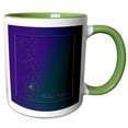 thumbnail image 1 of 3drose, Wedding Invitation, Peacock Feather, Teal and Purple, 15oz Two-tone Green Mug, 1 of 6