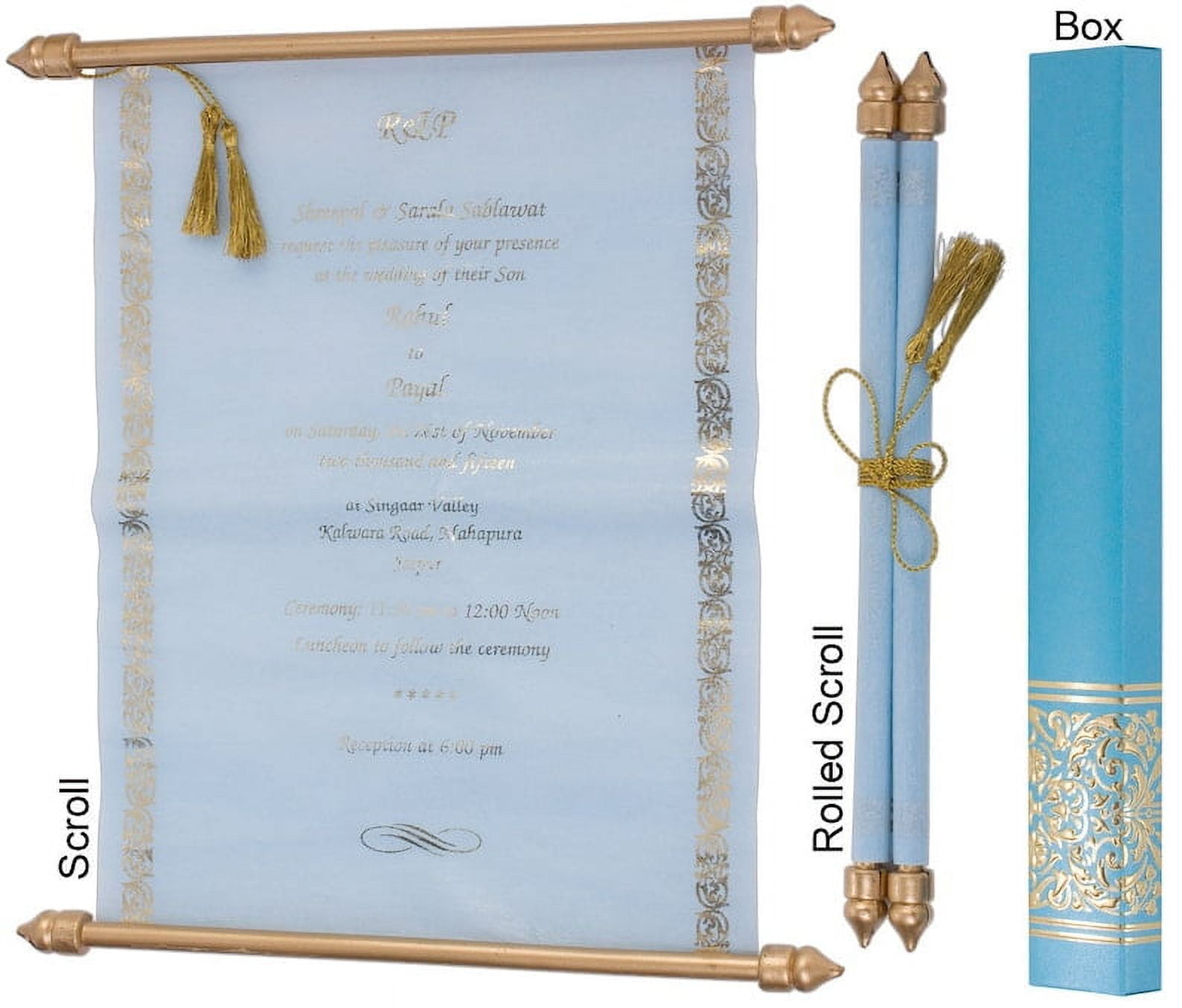 Wedding Invitations Scroll Cards Kits with Box - Walmart.com
