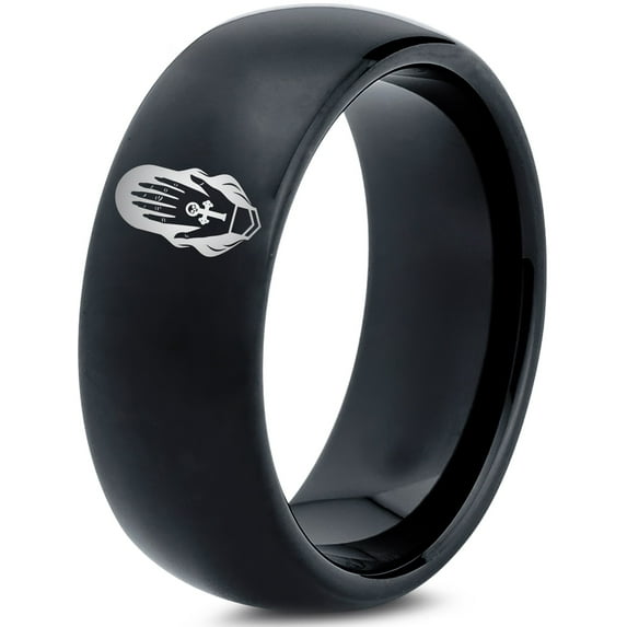 Wedding Jewelry Black Gifts for Her Gamer Tungsten Unique Engagement Ring 90th Birthday Gift Construction