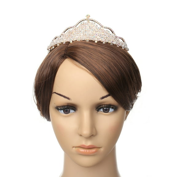 Wedding Jewelry Gold Plating Aurora Borealis Stone Princess Tiara