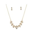 thumbnail image 1 of Wedding Jewelry Set Gold Crystal Cubic Zirconia Necklace Teardrop Dangle Earrings Set, 1 of 1