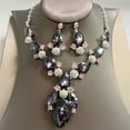 thumbnail image 1 of Wedding Jewelry Set Silver Rhinestone Necklace Earrings Sets Formal Costume Jewelry for Women and Brides, 1 of 13