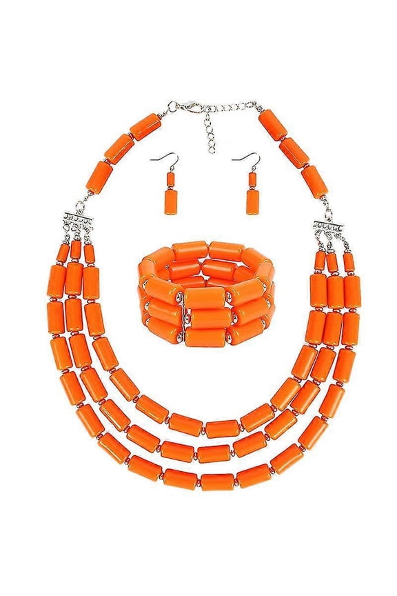 Wedding Jewelry Sets Bib Beads Necklace Earring Bracelet Sets Statement Collar Beads Jewelry Set