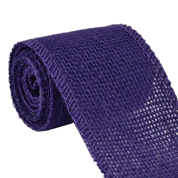 Wedding Jute Belt String Strap Arts Craft Burlap Ribbon Roll Purple 2.2 Yard