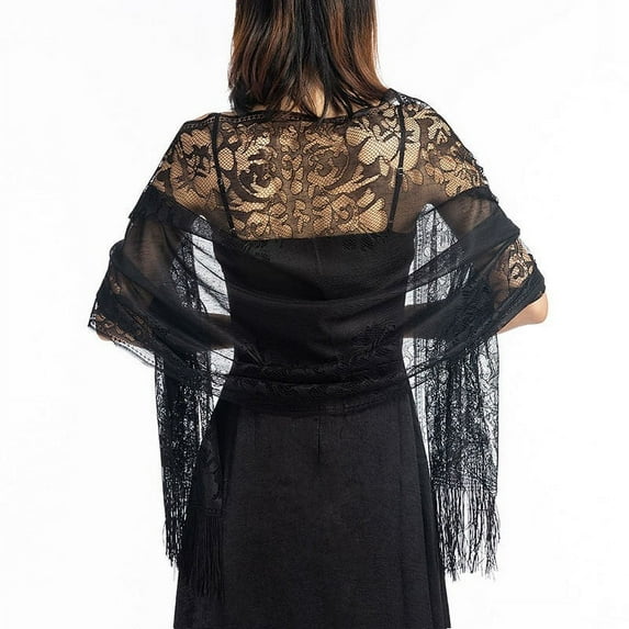 Wedding Lace Shawls and Wraps for Evening Dresses Womens Floral Scarf for Bride and Bridesmaids
