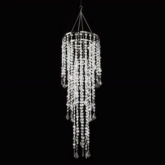 Wedding Lights Chandelier 32 LED Bulbs Gemstone Beaded Battery 33.5 inch Clear