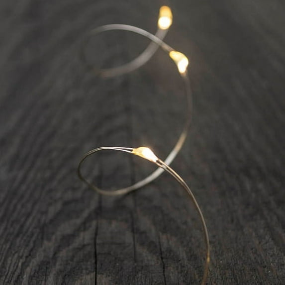 Wedding Lights Fairy Moon Lights LED 4 foot Silver Wire Battery Warm White