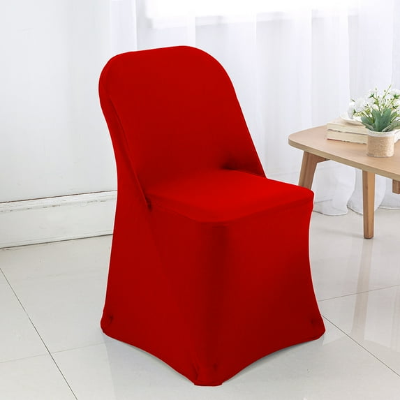 Wedding Linens Chair Spandex Slipcovers, Red, 2-Pieces