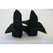 Wedding Linens Inc. (10 pcs) 17" x 17" Polyester Linen Napkins - Black
