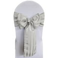 thumbnail image 1 of Wedding Linens Inc. (10 pcs) 7.5" x 108" Striped Jacquard Polyester Chair Sashes - Silver, 1 of 1