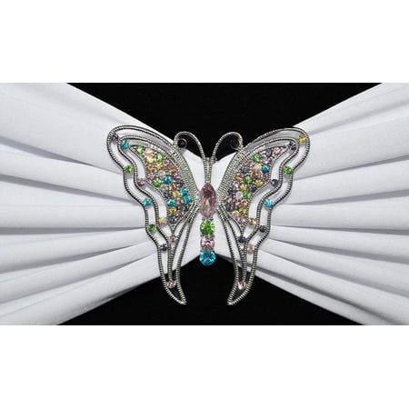 Wedding Linens Inc. (10 pcs)Rhinestone Chair Sash/Chair Band Buckles - Butterfly