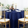 thumbnail image 1 of Wedding Linens Inc. 108" Round Damask Jacquard Polyester Tablecloth Table Cover Linens - Navy Blue, 1 of 1