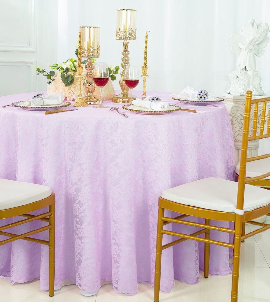 Wedding Linens Inc. 108" Round Lace Table Overlays, Lace Tablecloths ...
