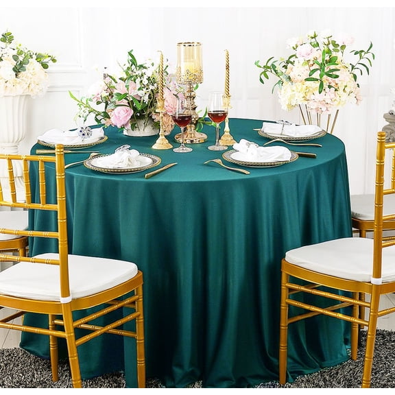 Wedding Linens Inc. 108" Round Scuba Wrinkle Free Round Table Cover Tablecloth - Oasis