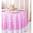thumbnail image 1 of Wedding Linens Inc. 108" Round Seamless Embroidered Organza Table Overlay Tablecloth - Bubble Gum, 1 of 1