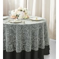 thumbnail image 1 of Wedding Linens Inc. 108" Round Seamless Embroidered Organza Table Overlay Tablecloth - Ivory, 1 of 1
