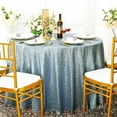 thumbnail image 1 of Wedding Linens Inc. 108" Round Sequin Taffeta Tablecloth -Dusty Blue, 1 of 1